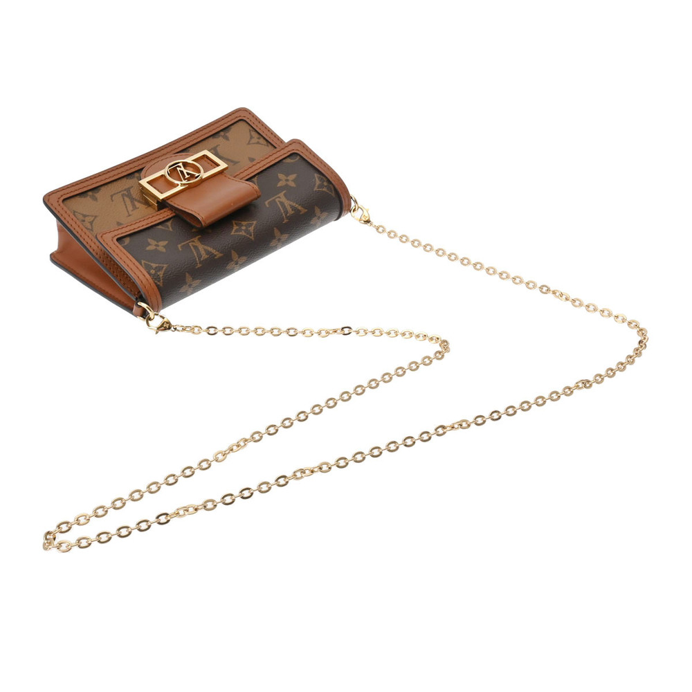 Louis Vuitton Shoulder Wallet Monogram Brown Bag Portefeuille Reverse Dauphine - Picture 3 of 11